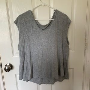 Hooded flowy workout top